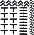 URATOT 40 Pieces Drip Irrigation Fittings Kit 1/2" Tubing Set, 10 Tees, 10 Couplings, 10 Elbows and 10 End Cap Plugs Drip Irrigation Barbed Connectors for Drip Sprinkler Systems