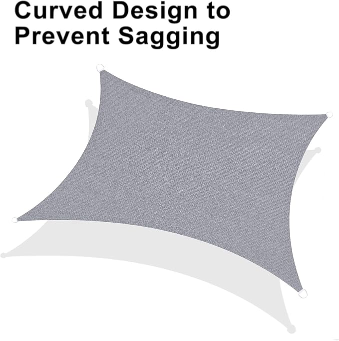 LOVE STORY Custom Size 7'x15' Silver Grey Sun Shade Sail Rectangle UV Block - Image 6