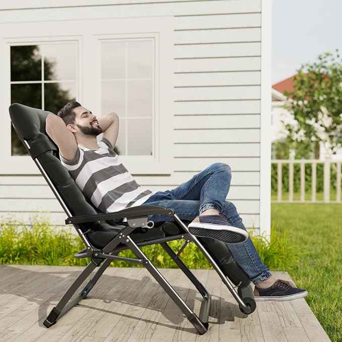 UDPATIO Oversized Zero Gravity Chair Set of 2, 29In XL Patio Reclining Chair