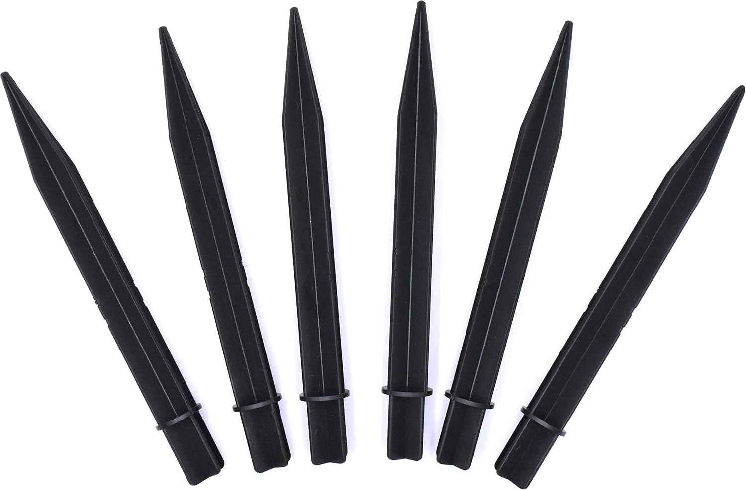 Aliotech 6Pcs Reinforced Ground Spike, Solar Lights Spikes, ABS Plastic Lights Replacement Stakes for Solar Pathway Garden Torch Lights(Inside Diameter 0.83 Inches)