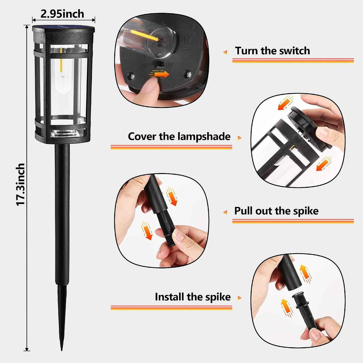 Jyoiat 6 Pack Solar Lights Outdoor, Waterproof Pathway Lights, Cool White | Solar Garden Lights with Auto On/Off for Walkways, Lawns, Paths and Yards; No Wiring Required for Easy Ground Installation