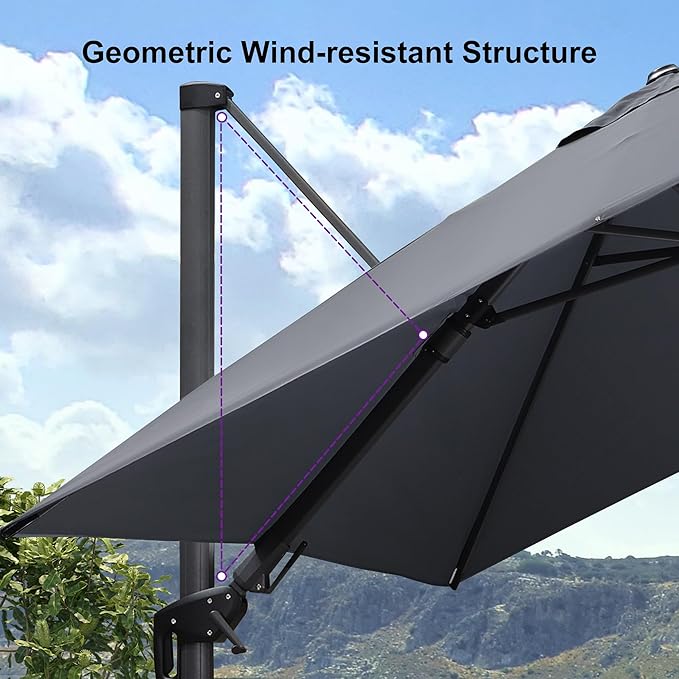 PURPLE LEAF 9' X 12' Right-left Tilt Patio Umbrella - Image 9