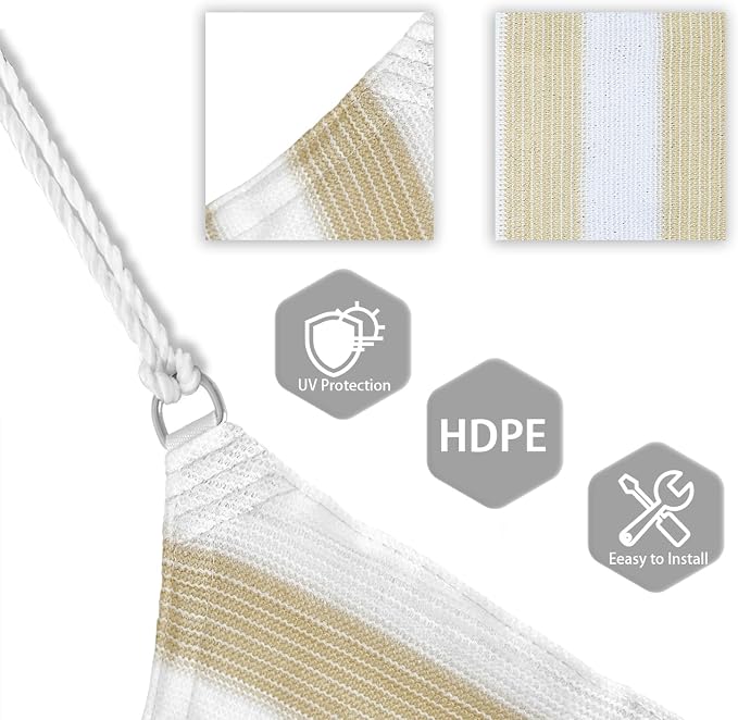 Patio Paradise 24' x 24' x 24' Sun Shade Sail Triangle Canopy Shade Cloth - Image 3