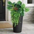 8 Bundles Large Artificial Plants Outdoor UV Resistant, Faux Greenery with Tropical Leaves & Hanging Ferns, Realistic Fake Plants for Outdoor Planters, Front Porch, Patio, Window Boxes, Garden Decor