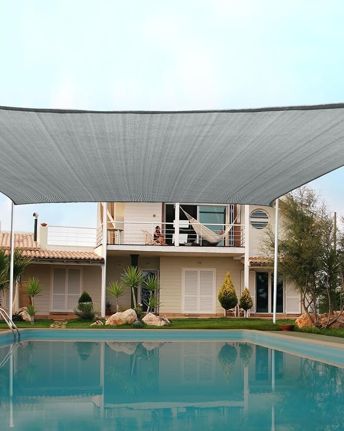 Quictent 20X20FT 185G HDPE Square Sun Shade Sail Canopy 98% UV Block Outdoor by QUICTENT