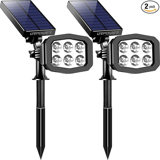 URPOWER Solar Lights Outdoor 2-in-1 Waterproof Solar Spotlight Auto On/Off Wall by URPOWER