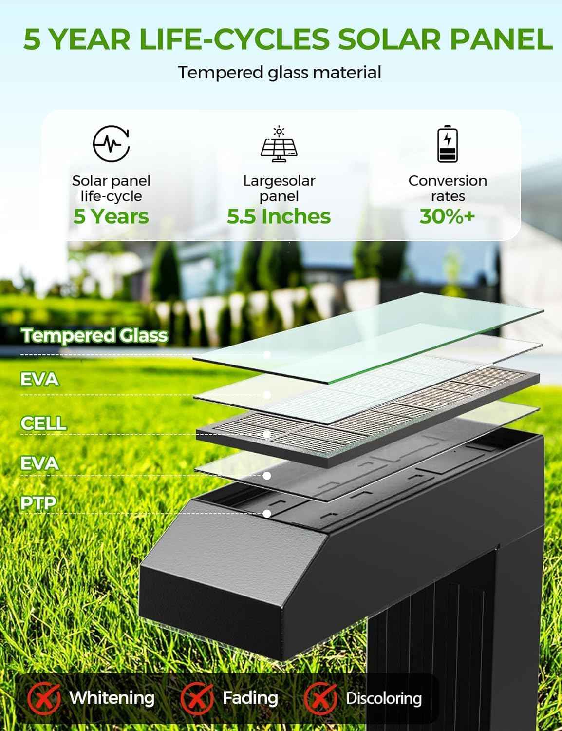 COXSENI Solar Pathway Lights Outdoor,3 Color Temperatures,20 LEDs,8 Pack | Clear Tempered Glass Solar Panel,IP65 Waterproof,Bright Led Landscape Lighting,Yard,Walkway,Driveway,Patio,Lawn,Auto On Off