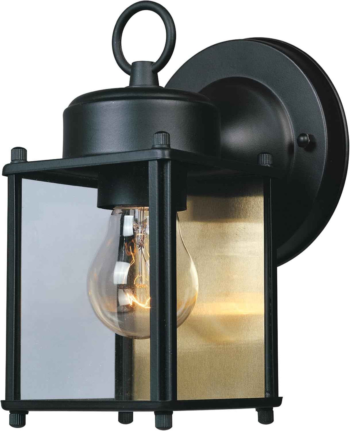 DESIGNERS FOUNTAIN Preston Outdoor Light Fixture, 8 Inch Exterior Wall Lantern Sconce for Front Door, Patio and Porch, Black, 1161-BK