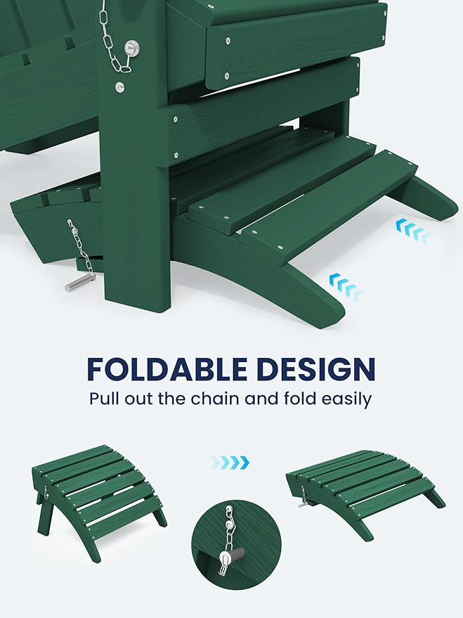 KINGYES Folding Adirondack Ottomans Set of 2 - Image 5