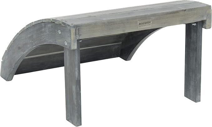 Safavieh Patio Collection Hampton Adirondack Acacia Wood Ottoman - Image 6
