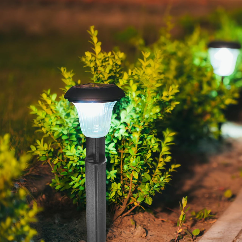 5 Pcs ABS Plastic Solar Ground Spikes, Black Ground Spike Replacement, Landscape Lighting Stakes, Solar Pathway Lights Outdoor Garden Lamp Support Stand Lighting Accessories（Round top Style）