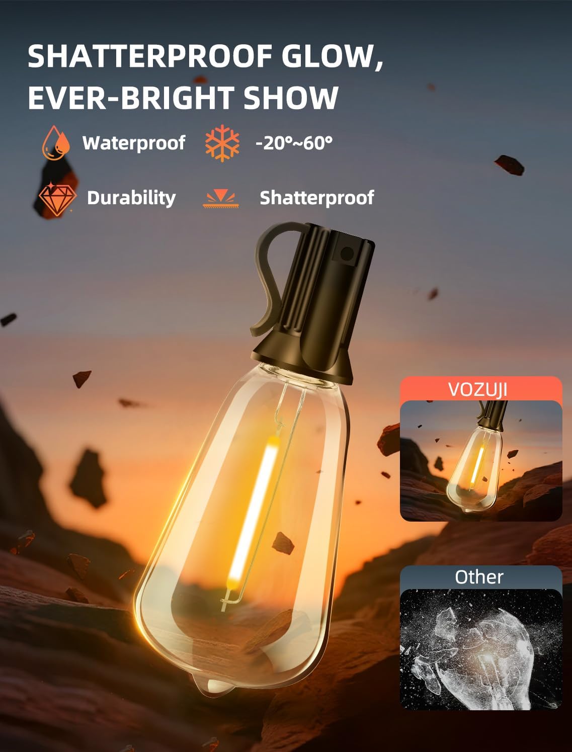 Outdoor Patio String Lights: 100Ft 30M Outside Waterproof Light - Remote Dimmable ST38 Shatterproof Bulb Connectable Hanging Outdoor Electric Lighting - Backyard Yard Gazebo Porch Party