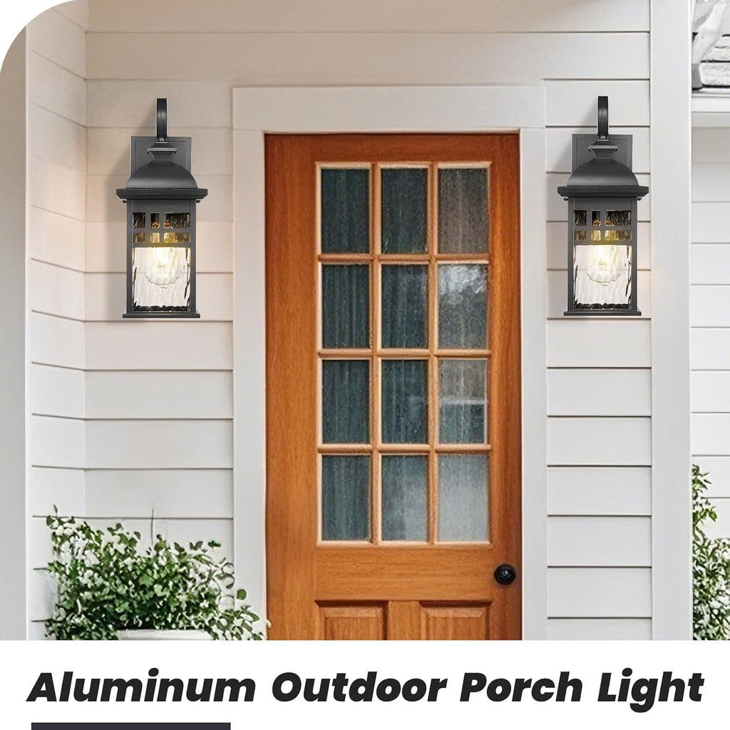 Outdoor Wall Lights Black Outdoor Porch Lights wall Mount | Waterproof, Anti-Rust Outdoor Wall Sconce for House Garage Porch, 15 Inch Height , E26 Socket