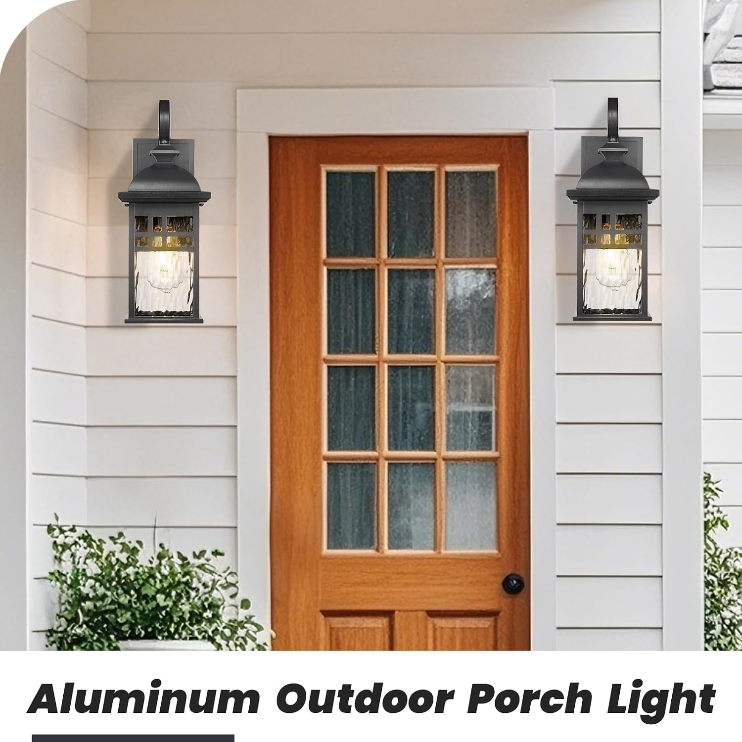 Outdoor Wall Lights Black Outdoor Porch Lights wall Mount | Waterproof, Anti-Rust Outdoor Wall Sconce for House Garage Porch, 15 Inch Height , E26 Socket