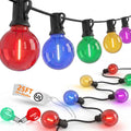 25FT G40 LED Multicolor Christmas String Lights Outdoor, 25 Globe Bulbs | Hanging Patio Lights Waterproof, Connectable Christmas Decorations Lights for Backyard Porch Garden Bistro Party, Black Wire