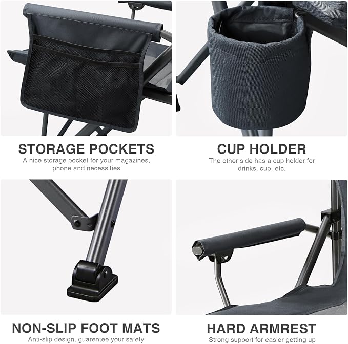 EVER ADVANCED Oversized Folding Camping Chair - Image 6