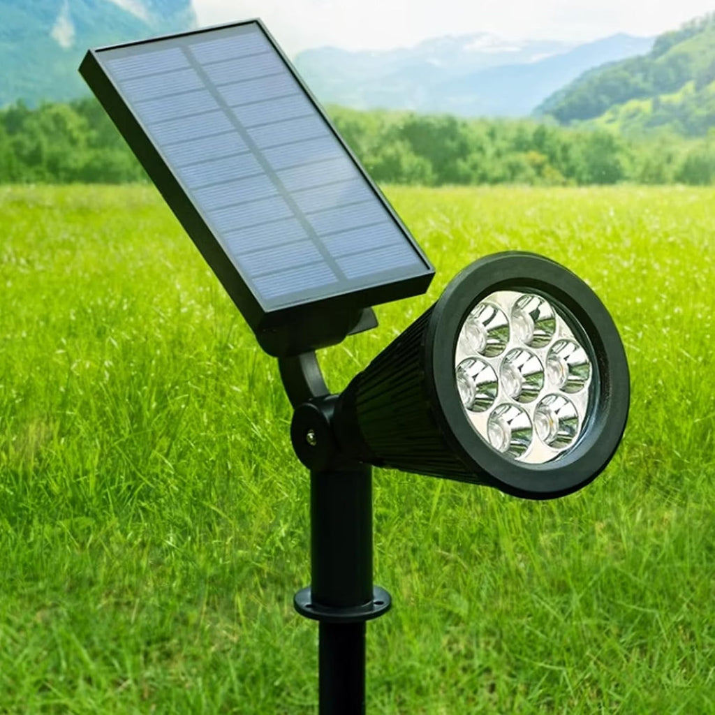 4 PCS Black 8.27 Inch Solar Light Stakes | Spikes Plastic Pathway Stakes, LED Light Ground Spikes, Garden Decoration