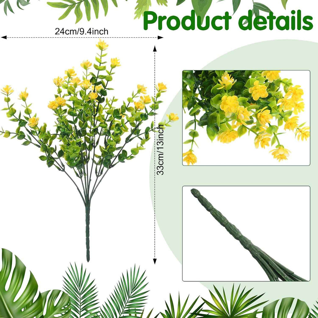 WILLBOND 48 Bundles Artificial Flowers Outdoor,UV Resistant Faux Plastic Plants Greenery Shrubs Flower Bulk for Hanging Planter Porch Window Home Wedding Spring Summer Decor (Fresh Color)