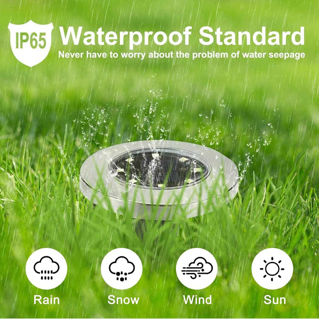 4.6 Inch Diameter Solar Ground Lights, Waterproof Solar Garden Lights, Outdoor Garden Waterproof Bright in-Ground Light, Landscape Lighting for Pathway,Yard,Lawn,Patio,Walkway (16 Pack White Light)