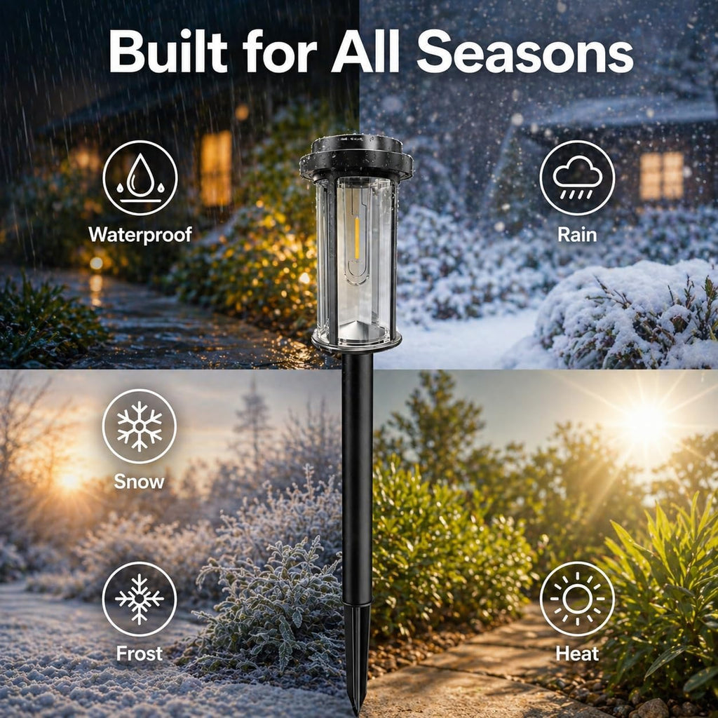 DERAYSION Solar Lights Outdoor Pathway, 8 Pack LED Solar Garden Lights | 21" Dusk to Dawn Bright Pathway Lights Solar Powered Waterproof Outdoor Solar Lights for Garden Yard Path Driveway, 6000K