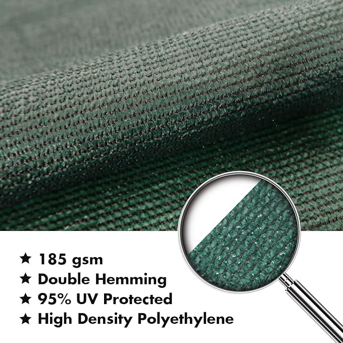KANAGAWA 12'X24' Dark Green Custom Size Sun Shade Sail Rectangle UV Block - Image 4