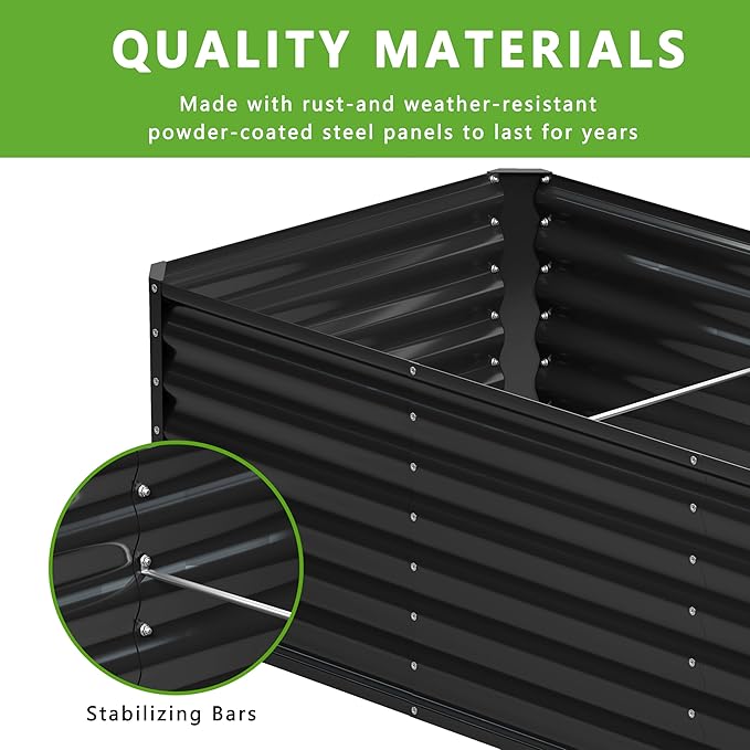 8x2x2FT Galvanized Raised Garden Bed, Planter Raised Beds-Metal Garden Box - Image 4