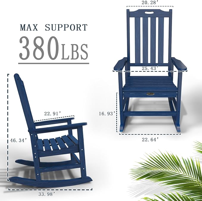 Oversized Rocking Chair Set of 8, Outdoor Rocking Chair - Image 3