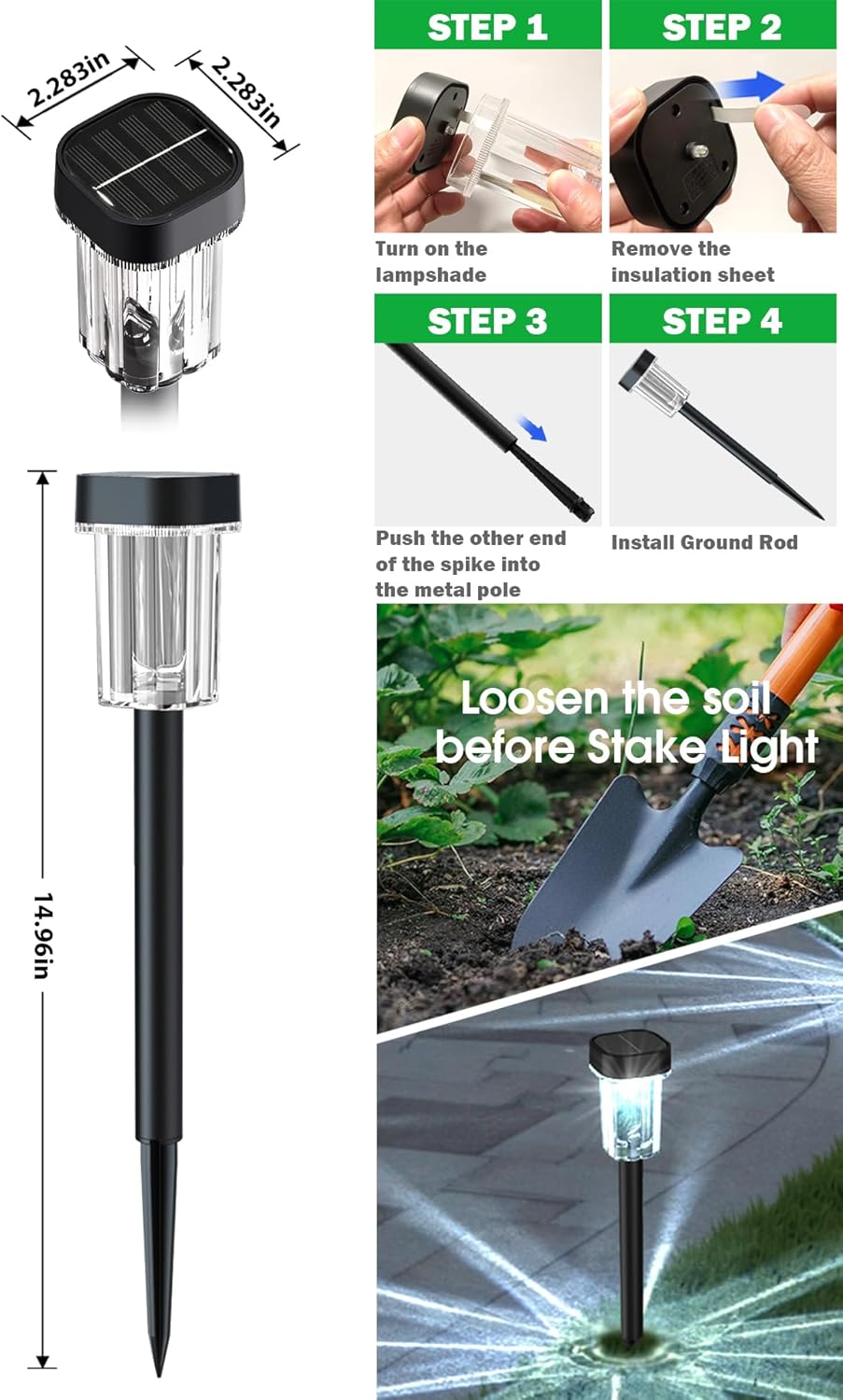 Solar Pathway Lights Outdoor, 12PK Waterproof Solar Powered Garden Lights | IP55 Waterproof, 6000K Cold White LED, Auto On/Off Outdoor Solar Lights for Yard Driveway Patio Decor Landscape Lighting