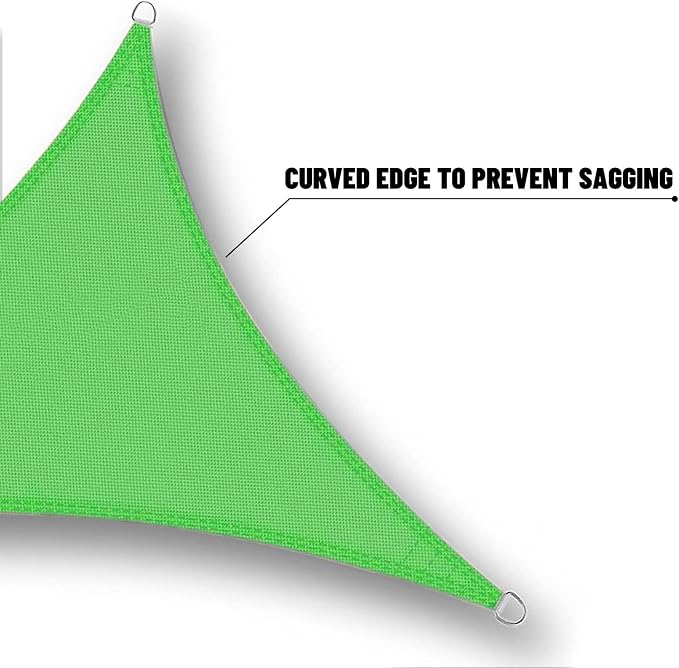 SUNNY GUARD Waterproof Sun Shade Sail 8'x8'x8' Lemon Green Triangle UV Block - Image 4