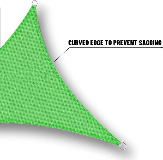 SUNNY GUARD Waterproof Sun Shade Sail 12'x12'x17' Lemon Green Right Triangle UV - Image 5