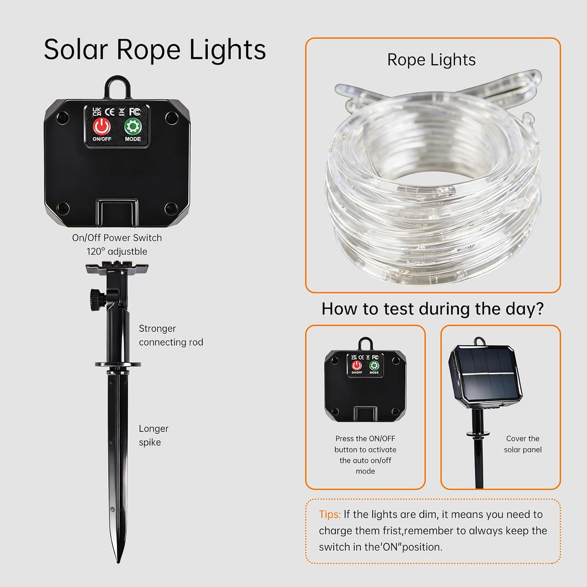 Solar Roep Lights for outside, 66ft 200 LED Warm White Solar string Lights | with 8 Modes, Waterproof Solar Outdoor Lights for Patio Garden Yard Party Tree Proch Pool Fence Holiday Christmas Decoration