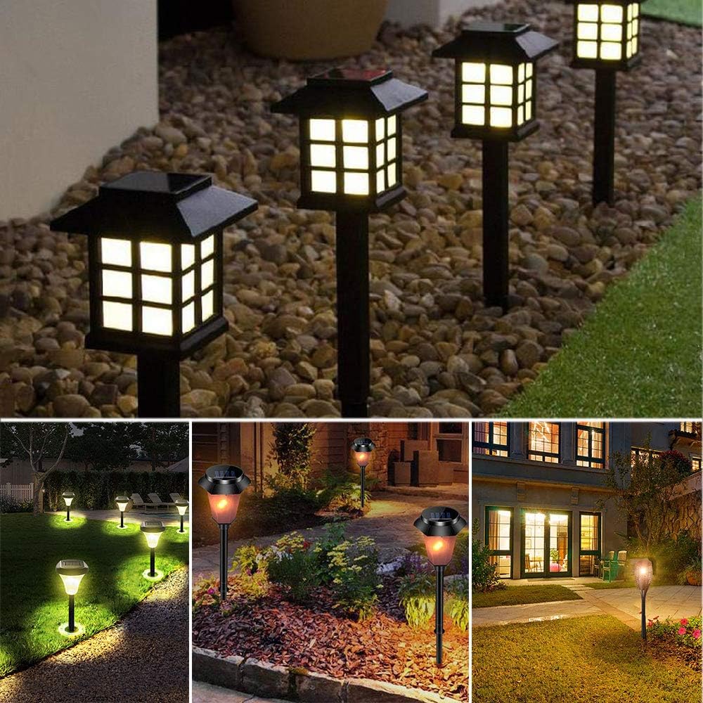 12 Pack Solar Light Replacement Stakes - Plastic Ground Spikes, Universal Path & Christmas Lights Replacement, Yard & Garden Outdoor Ground Decorations