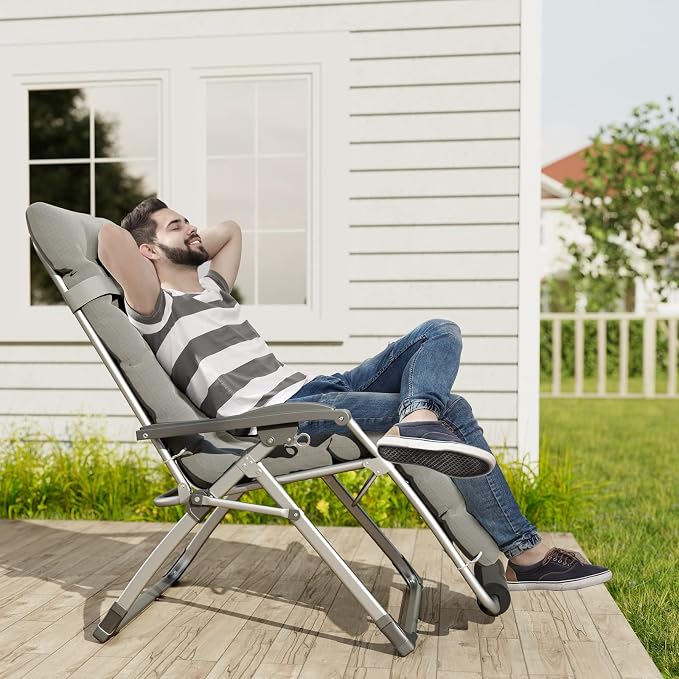 UDPATIO Oversized Zero Gravity Chair 33In XXL Patio Reclining Chair - Image 2