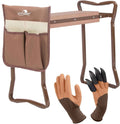 LUCKYERMORE Garden Kneeler and Seat Folding Kneeling Bench Stool with Tool Pouches Soft EVA Foam for Gardening,Asiento Garden Kneeler,Brown