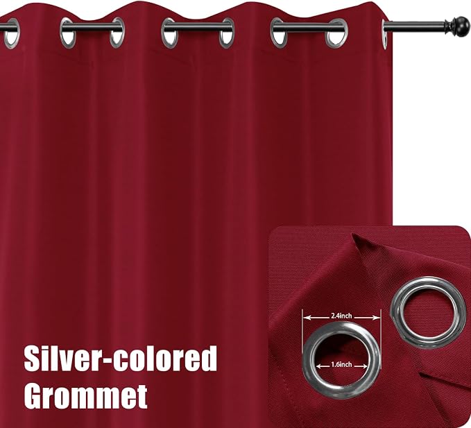 BONZER Outdoor Curtains for Patio Waterproof Thick Privacy Extra Wide Grommet - Image 2