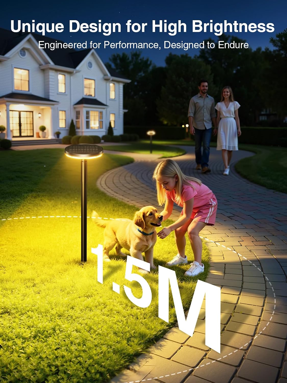 KOOPER 3X Larger & Taller Solar Pathway Lights Outdoor, 6 Pack Metal Solar Powered Garden Lights Waterproof, 2 Lighting Modes Adjustable Solar Landscape Path Lights for Outside Yard Walkway Driveway