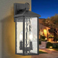 Darkaway Outdoor Wall Lights, Exterior Lighting Fixtures Wall Mount Porch Lights Waterproof Outdoor Sconce with Water Ripple Glass E12 Socket for House Patio Hallway Garage