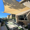 SUNLAX Sun Shade Sail 8' x 12' x 14.4' Sand Rectangle Canopy Sail Shade Cover by SUNLAX