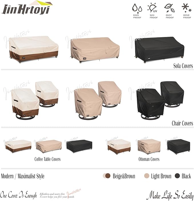 JinHrtoyi Outdoor Chair Covers 2 Pack, 35Wx37Dx38H inches Patio Chair Cover - Image 9