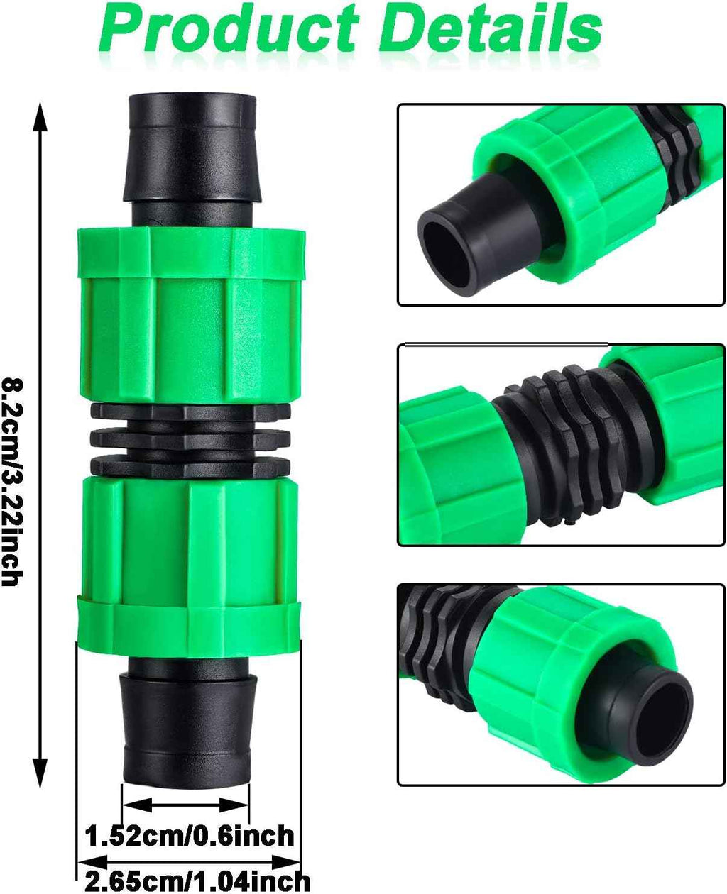 Hotop 12 Pieces 5/8 Drip Irrigation Coupling | Universal Drip Line Coupler Fittings, Works for 16-17mm Tubing or Sprinkler Systems, Durable Garden Watering Connector