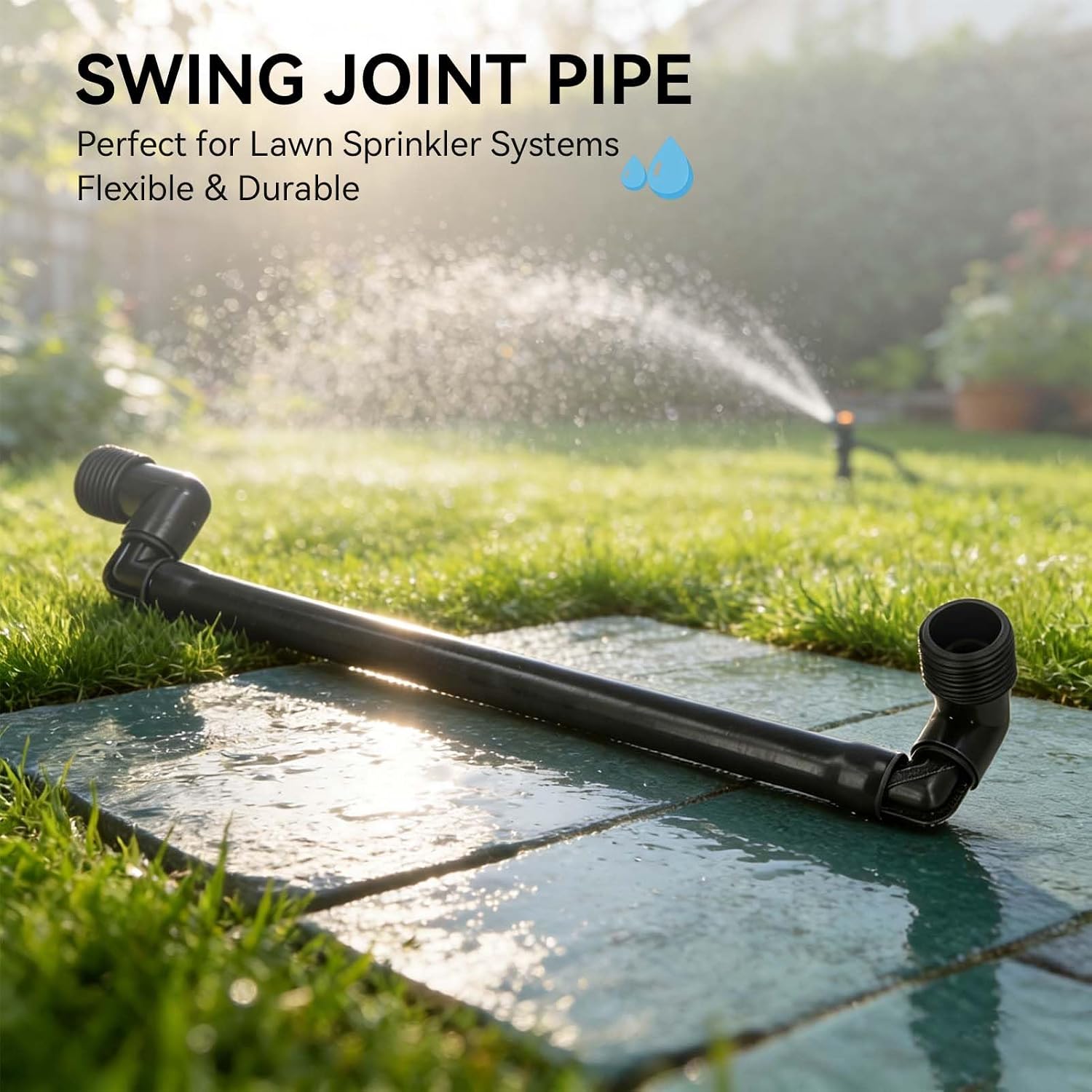 Irrigation Flexible Swing Pipe, 5PCS G3/4 Thread Pipe Joint Rotatable Irrigation Swing Joints Automatic Swing Sprinkler Irrigation Accessories for Garden Sprinkler System