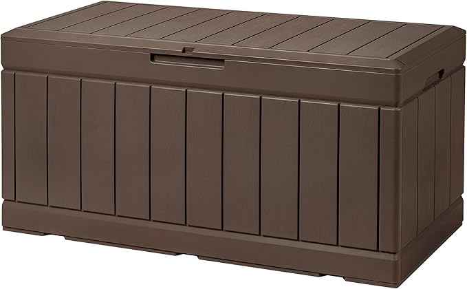 Devoko 85 Gallon Deck Box Lockable Resin Outdoor Storage Box waterproof Outdoor
