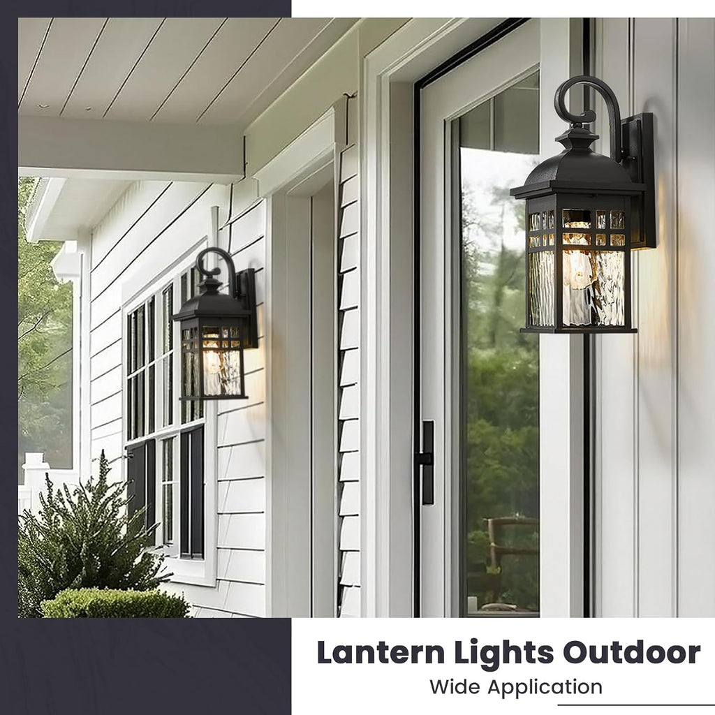 Outdoor Wall Lights Black Outdoor Porch Lights wall Mount | Waterproof, Anti-Rust Outdoor Wall Sconce for House Garage Porch, 15 Inch Height , E26 Socket