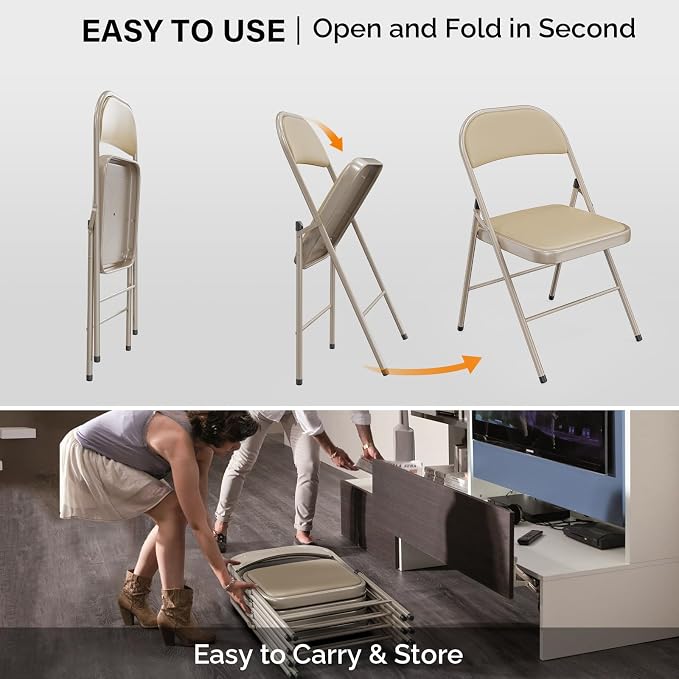 VINGLI 4 Pack Folding Chairs - Image 6