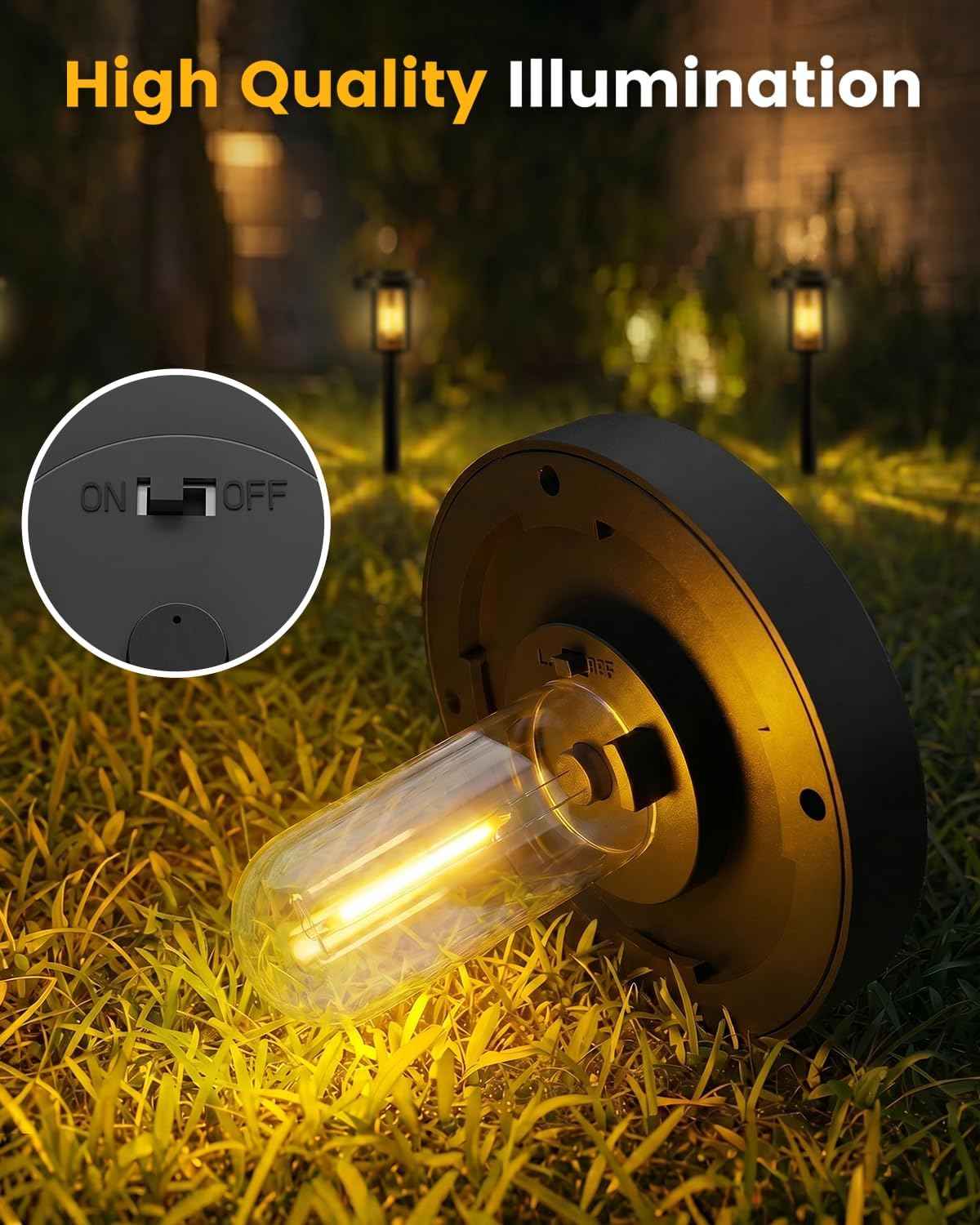 Solar Pathway Lights, 12 Pack Solar Light Outdoor IP65 Waterproof | Garden Lights Solar Powered, Outside Decor Landscape Lighting for Yard, Path, Driveway, Walkway (Warm White)