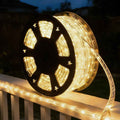 LED Rope Lights, 100ft 110V Waterproof Rope Lights for Outside, Outdoor String Lights, Ideal for Eaves, Backyards Garden, Christmas Decoration(Warm)