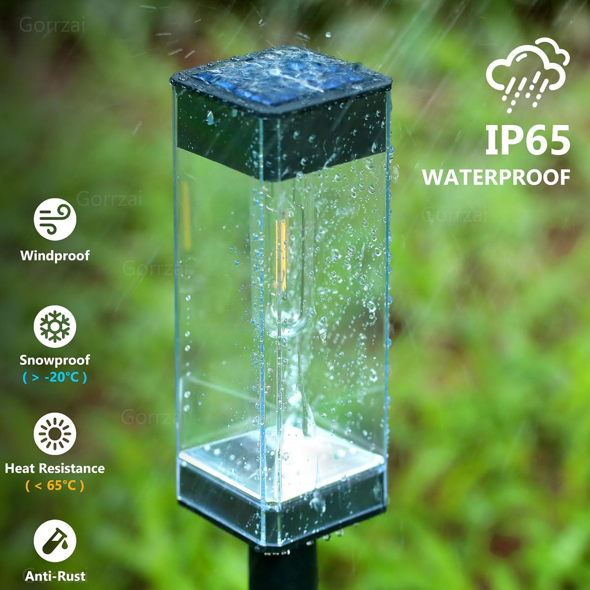 Solar Pathway Lights Outdoor Waterproof Landscape Lighting 8 Pack | Solar Lights Outdoor for Yard Driveway Garden Walkway Lawn Path Decor, Auto On/Off, LED Bright Tungsten Filament Bulb
