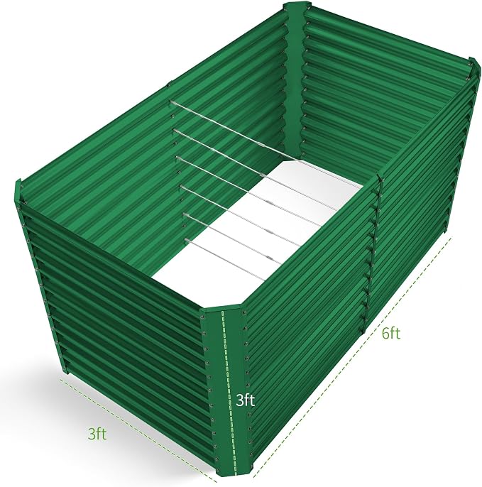 Land Guard 6x3x3ft Rectangular Galvanized Raised Garden Beds, Large-Capacity - Image 2