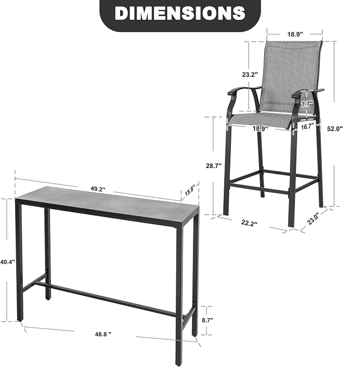 NUU GARDEN 5-Piece Patio Bar Set - Image 6