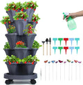 GameXcel Vertical Planter, 5 Tier Stackable Strawberry Planter by GameXcel